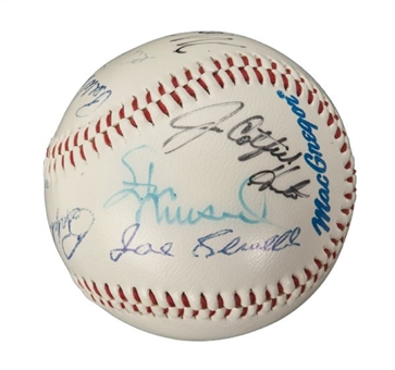 Multi-Signed Hall of Famer Baseball Signed By 12 Including Musial, Dickey, Hunter, Sewell, and Reese